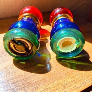 Vintage Kitchen - **SOLD** Rainbow Acrylic Salt + Pepper shaker mill Vintage Kitchen - **SOLD** Rainbow Acrylic Salt + Pepper shaker mill